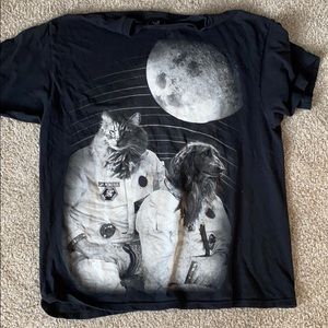 cat and dog graphic tee